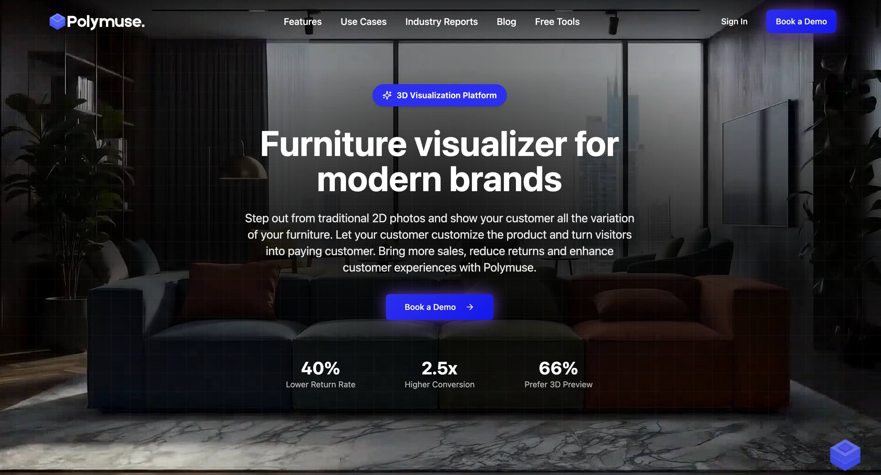 View of Polymuse - 3D Furniture Visualization Platform